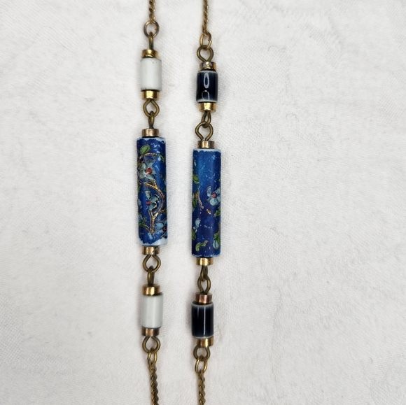 vintage handmade cloisine necklace - Picture 3 of 8